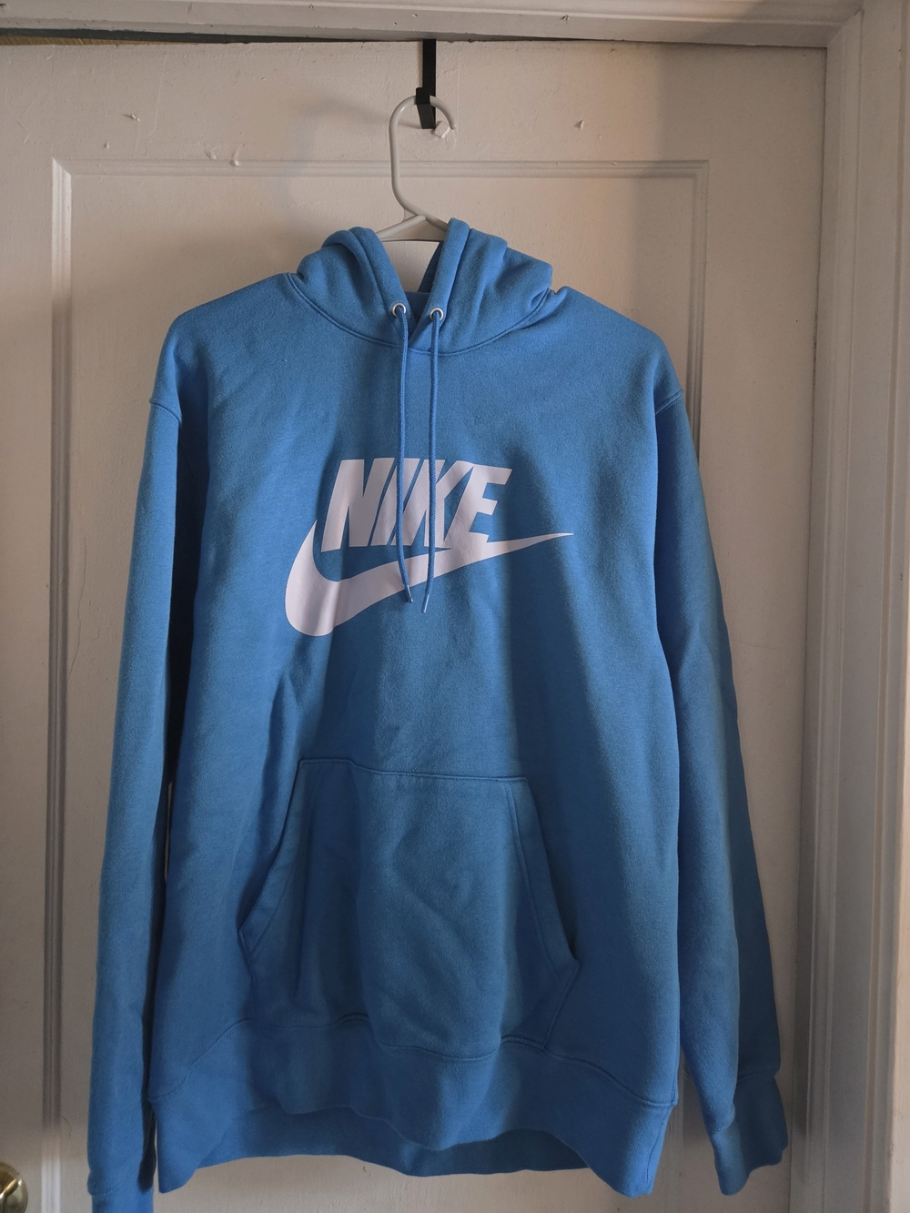 Nike Men's Turquoise Pullover Hoodie with White Swoosh Logo